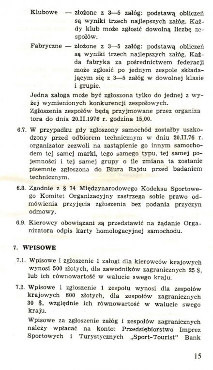 Rajd Stomil - 1976r